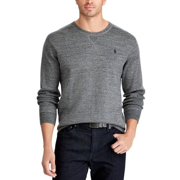 Gray Heather Cotton Rib Pullover Sweater XXL